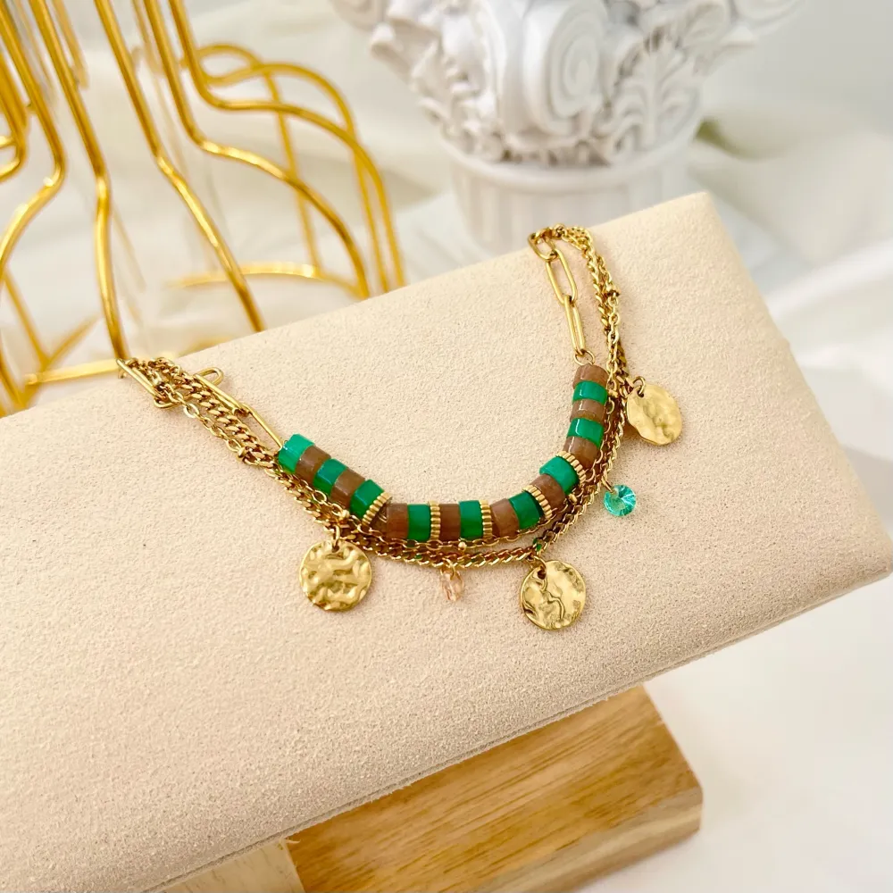 Multifili con Perline-Bracciale in Acciaio con Chiusura - BAC-103-AA1721B