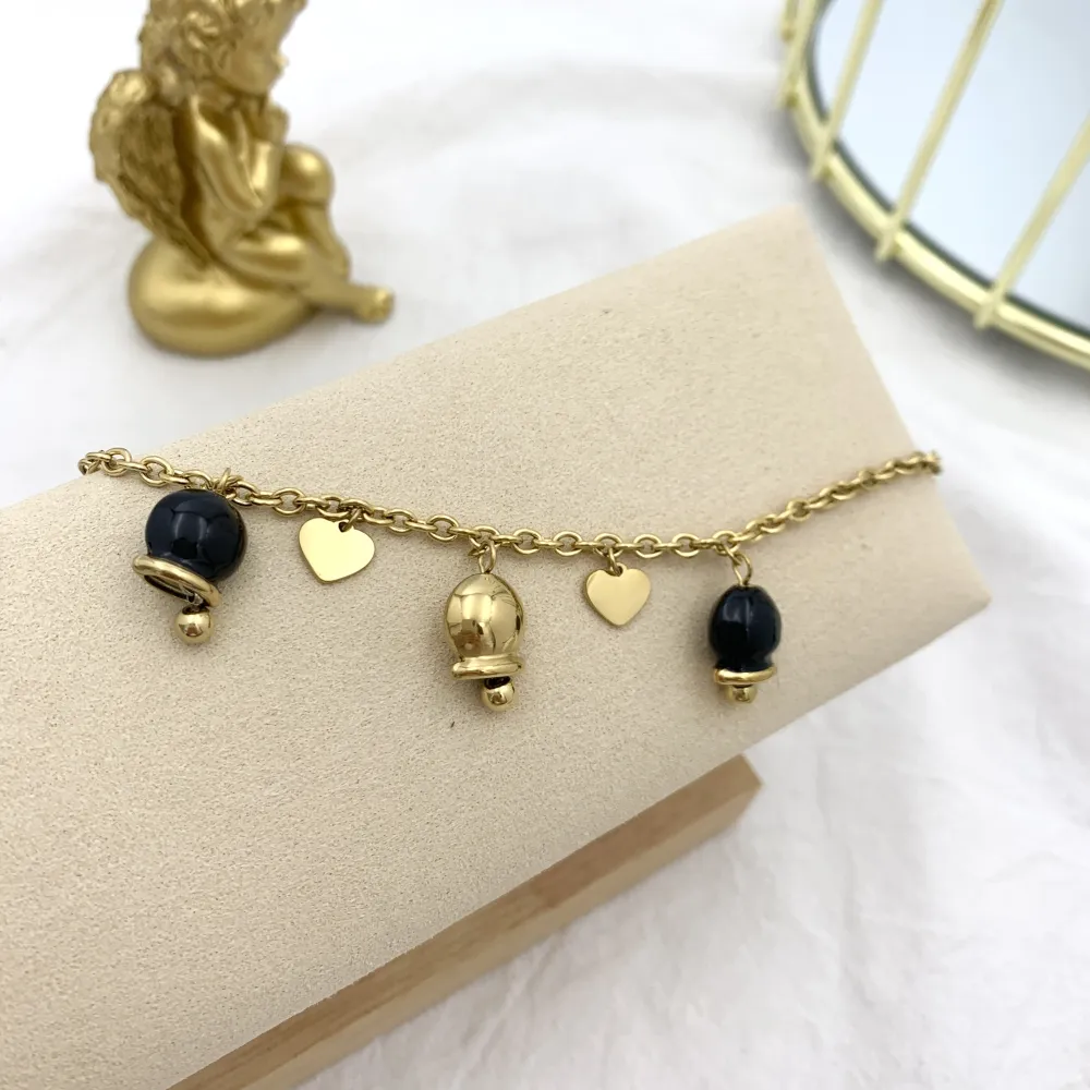 Campanello Smaltato-Bracciale in Acciaio con Chiusura - BAC-103-AA2076B