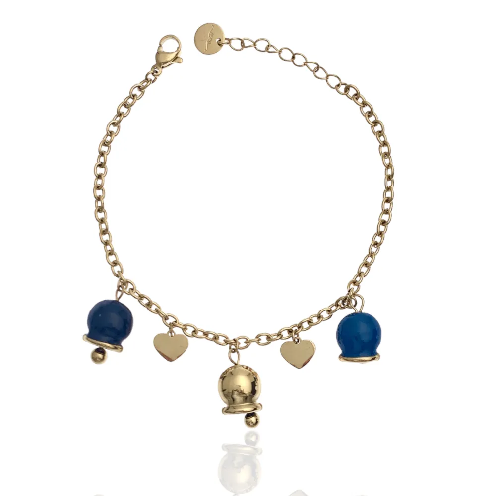 Campanello Smaltato-Bracciale in Acciaio con Chiusura - BAC-103-AA2076B