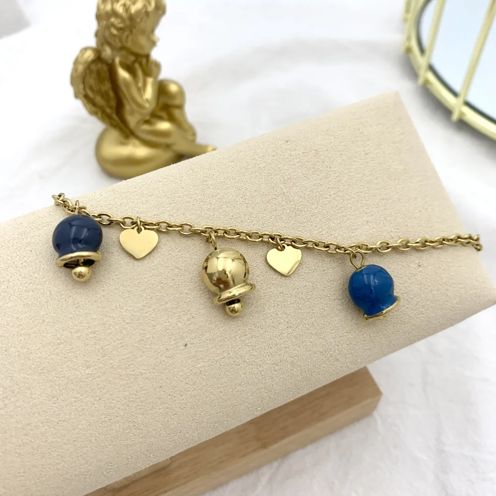 Campanello Smaltato-Bracciale in Acciaio con Chiusura - BAC-103-AA2076B