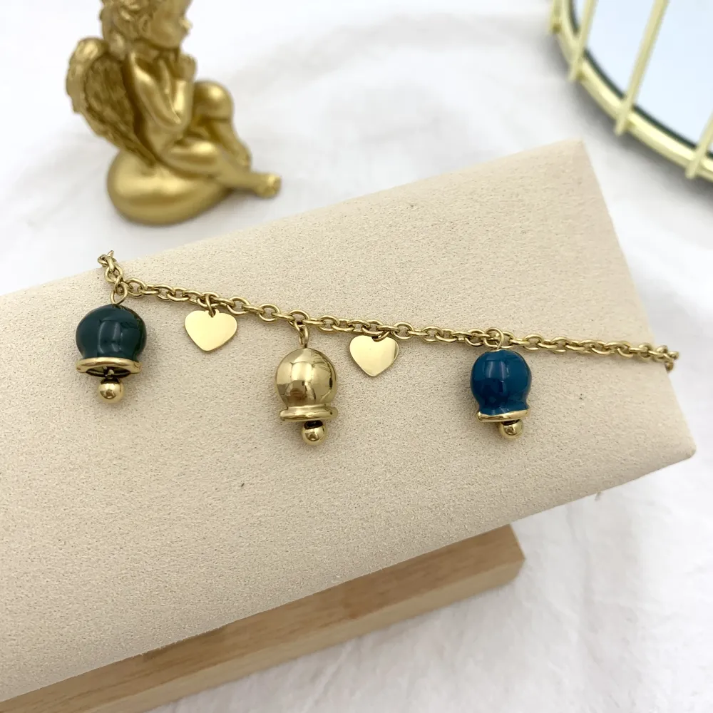 Campanello Smaltato-Bracciale in Acciaio con Chiusura - BAC-103-AA2076B