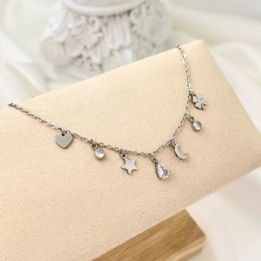 Stella Luna Goccia-Bracciale in Acciaio con Chiusura - BAC-103-AA2423B