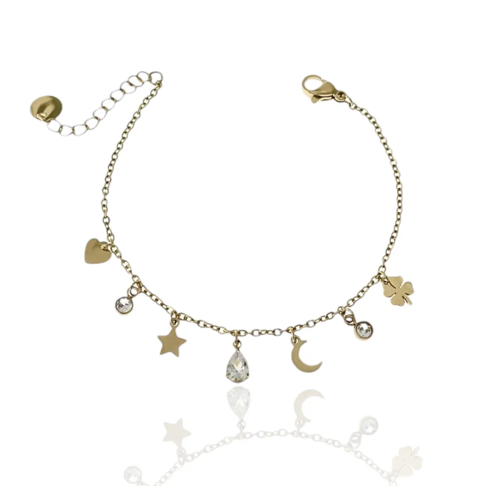 Stella Luna Goccia-Bracciale in Acciaio con Chiusura - BAC-103-AA2423B