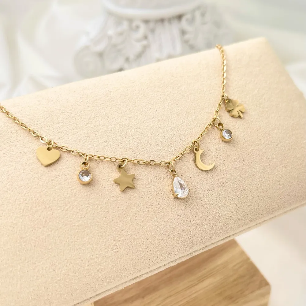 Stella Luna Goccia-Bracciale in Acciaio con Chiusura - BAC-103-AA2423B