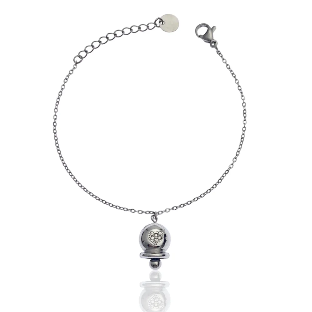 Campanello Smaltato-Bracciale in Acciaio con Chiusura - BAC-103-AA2699B