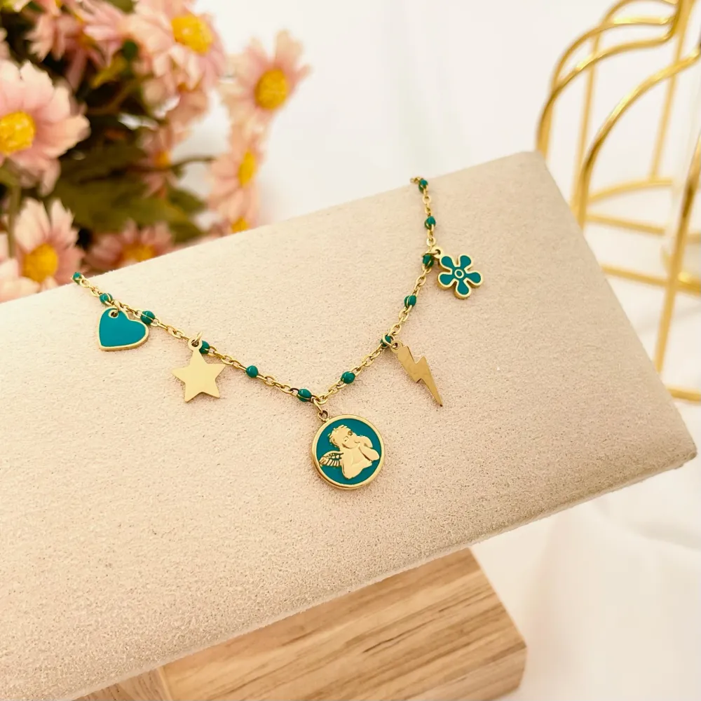 Angelo Smaltato-Bracciale in Acciaio con Chiusura - BAC-103-AA3186B