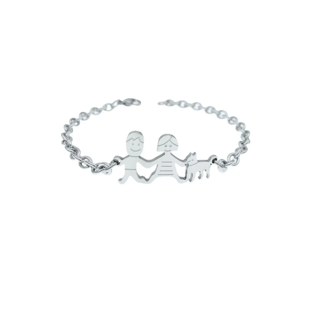 BAC1110-Bracciale Happy Family - Bracciale in Acciaio - BAC1110-Bracciale Happy Family - Bracciale in Acciaio