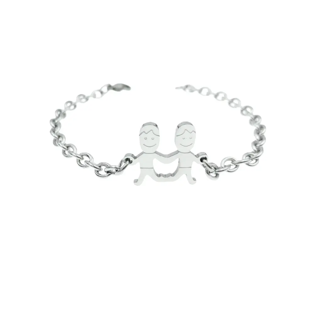 BAC1110-Bracciale Happy Family - Bracciale in Acciaio - BAC1110-Bracciale Happy Family - Bracciale in Acciaio