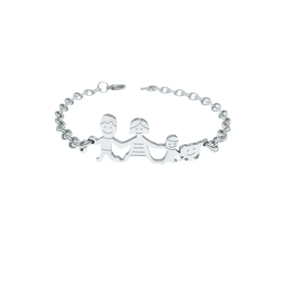 BAC1110-Bracciale Happy Family - Bracciale in Acciaio - BAC1110-Bracciale Happy Family - Bracciale in Acciaio