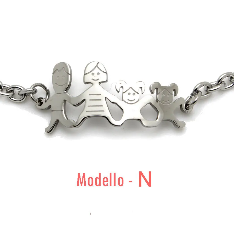 BAC1110-Bracciale Happy Family - Bracciale in Acciaio - BAC1110-Bracciale Happy Family - Bracciale in Acciaio