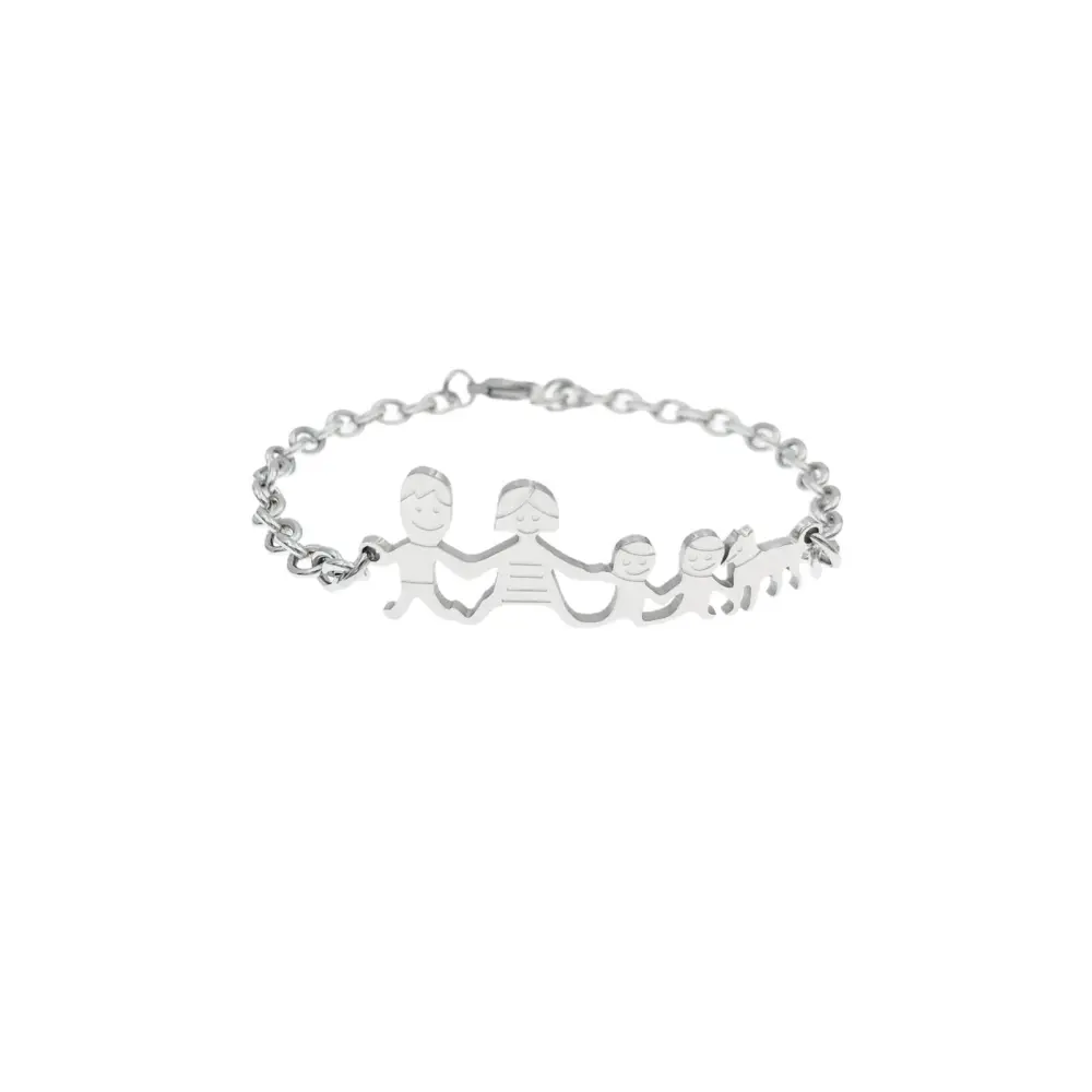 BAC1110-Bracciale Happy Family - Bracciale in Acciaio - BAC1110-Bracciale Happy Family - Bracciale in Acciaio