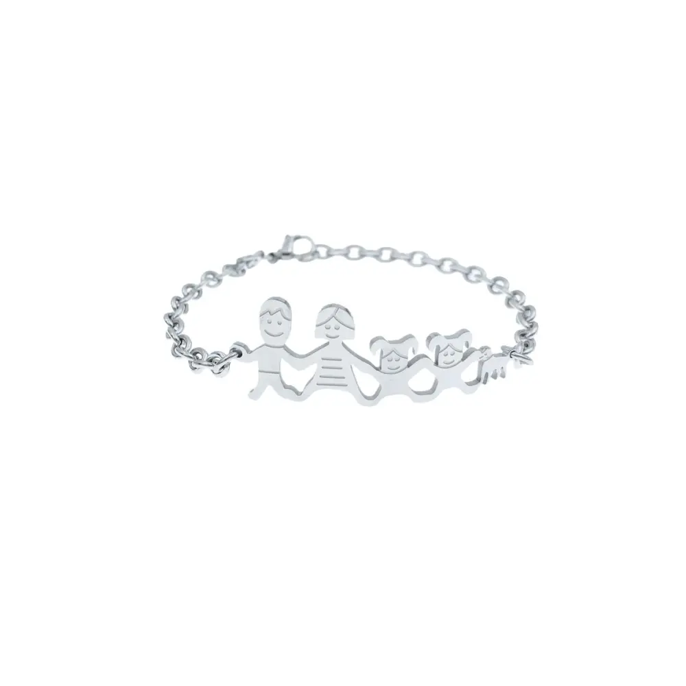 BAC1110-Bracciale Happy Family - Bracciale in Acciaio - BAC1110-Bracciale Happy Family - Bracciale in Acciaio
