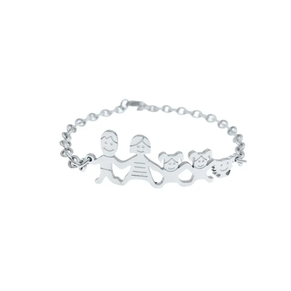 BAC1110-Bracciale Happy Family - Bracciale in Acciaio - BAC1110-Bracciale Happy Family - Bracciale in Acciaio