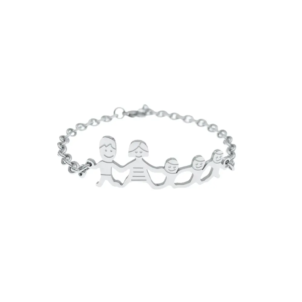 BAC1110-Bracciale Happy Family - Bracciale in Acciaio - BAC1110-Bracciale Happy Family - Bracciale in Acciaio
