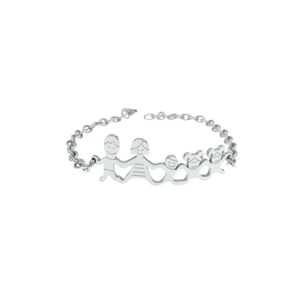 BAC1110-Bracciale Happy Family - Bracciale in Acciaio - BAC1110-Bracciale Happy Family - Bracciale in Acciaio
