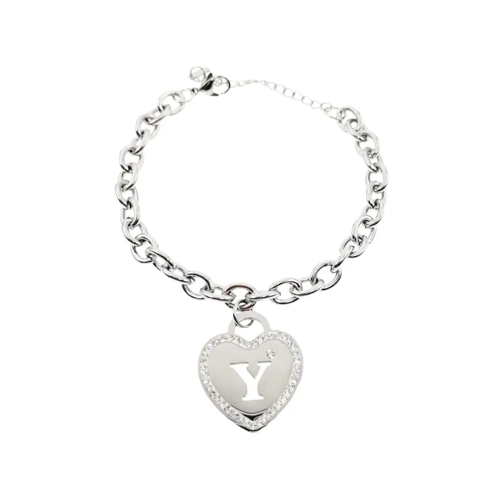 BAC1109-Iniziale Cuore - Bracciale in Acciaio - BAC413-1220