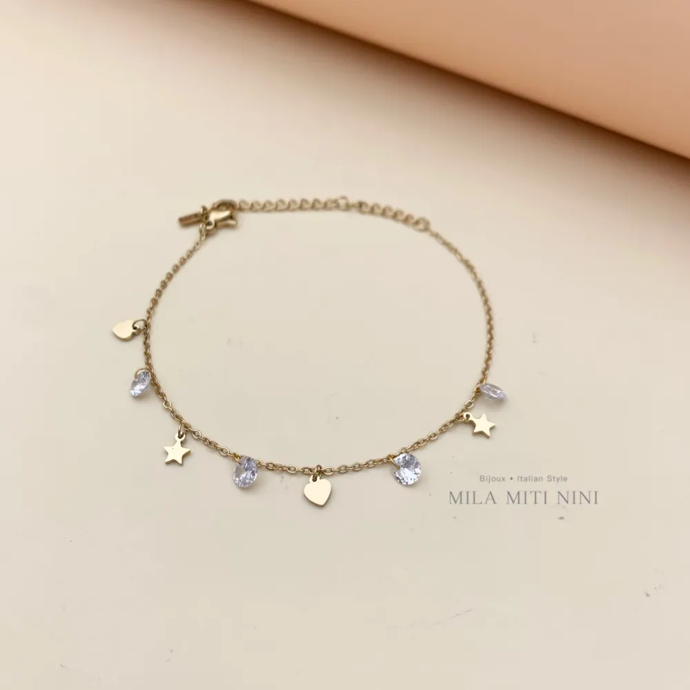 BAC-Stelle Cuore e P.luci 5322-Bracciale in Acciaio - BAC413-1241