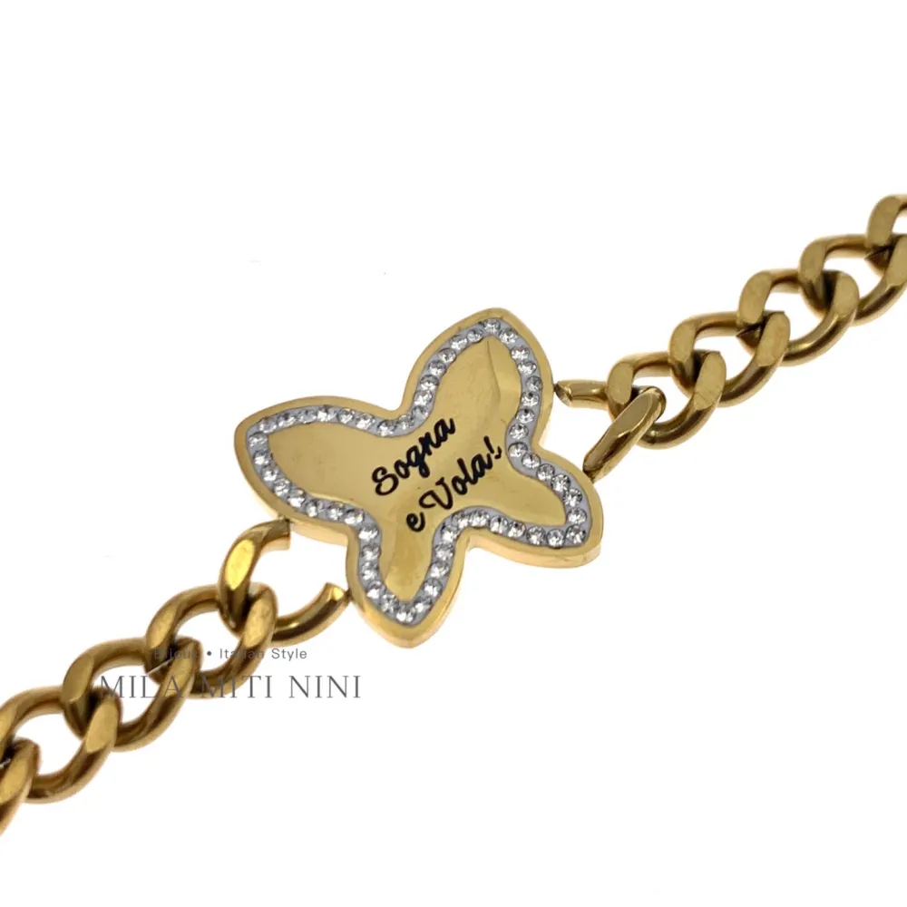 Farfalla Sogna e Vola -Bracciale in Acciaio con Chiusura - BAC-413-1380