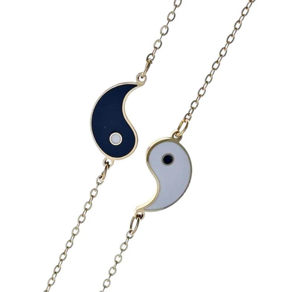 Ying Yang per Coppia-Due Bracciali in Acciaio - BAC-413-2042