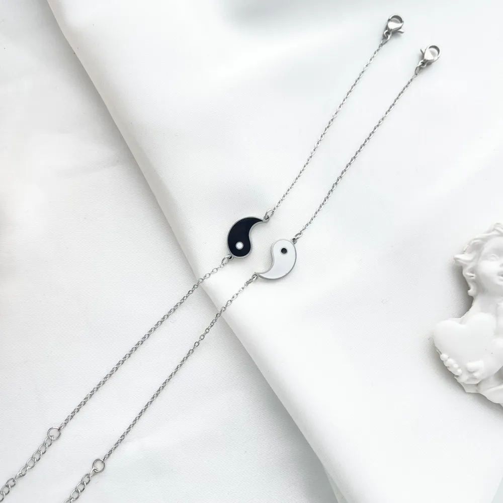 Ying Yang per Coppia-Due Bracciali in Acciaio - BAC-413-2042