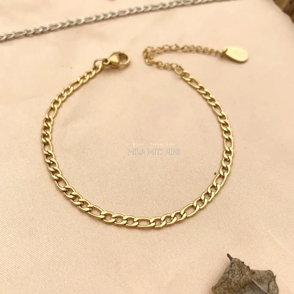 BAC413-2414-Catena 3mm-Bracciale in Acciaio - BAC413-2414