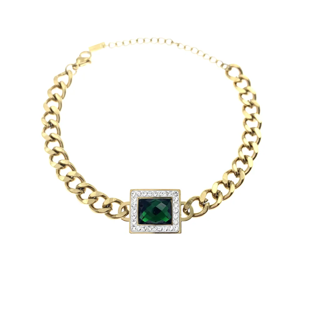 BAC7467-Groumette Rettangolo -Bracciale in Acciaio - BAC7467-Groumette Rettangolo -Bracciale in Acciaio