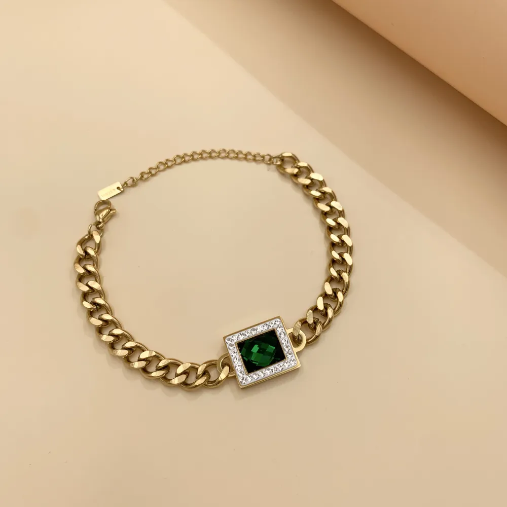 BAC7467-Groumette Rettangolo -Bracciale in Acciaio - BAC7467-Groumette Rettangolo -Bracciale in Acciaio