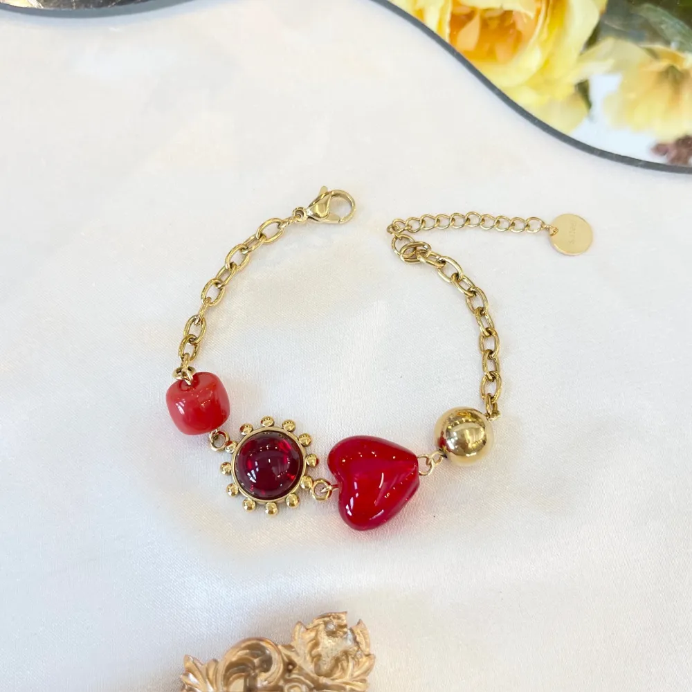 Cuore-Bracciale in Acciaio con Chiusura - BAC-765-85