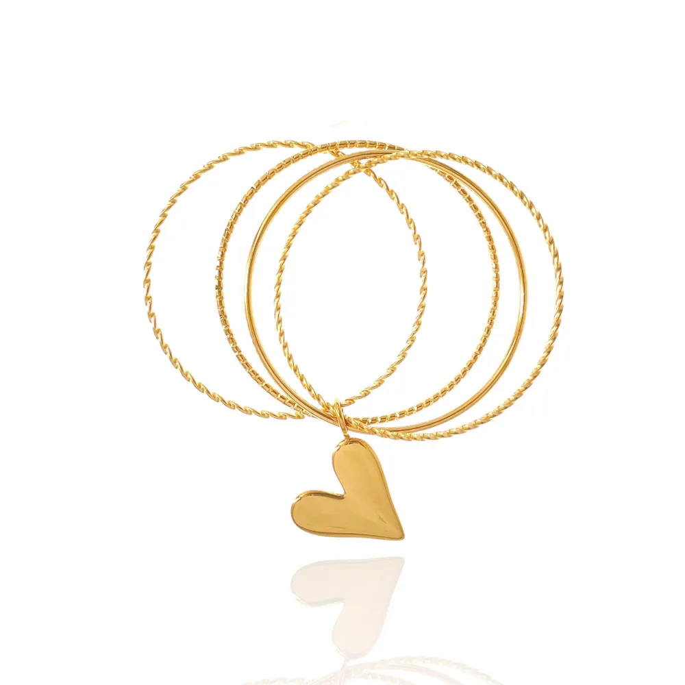 Cuore-Bracciali Multifili Rigidi in Acciaio - BAR-103-AA3366B