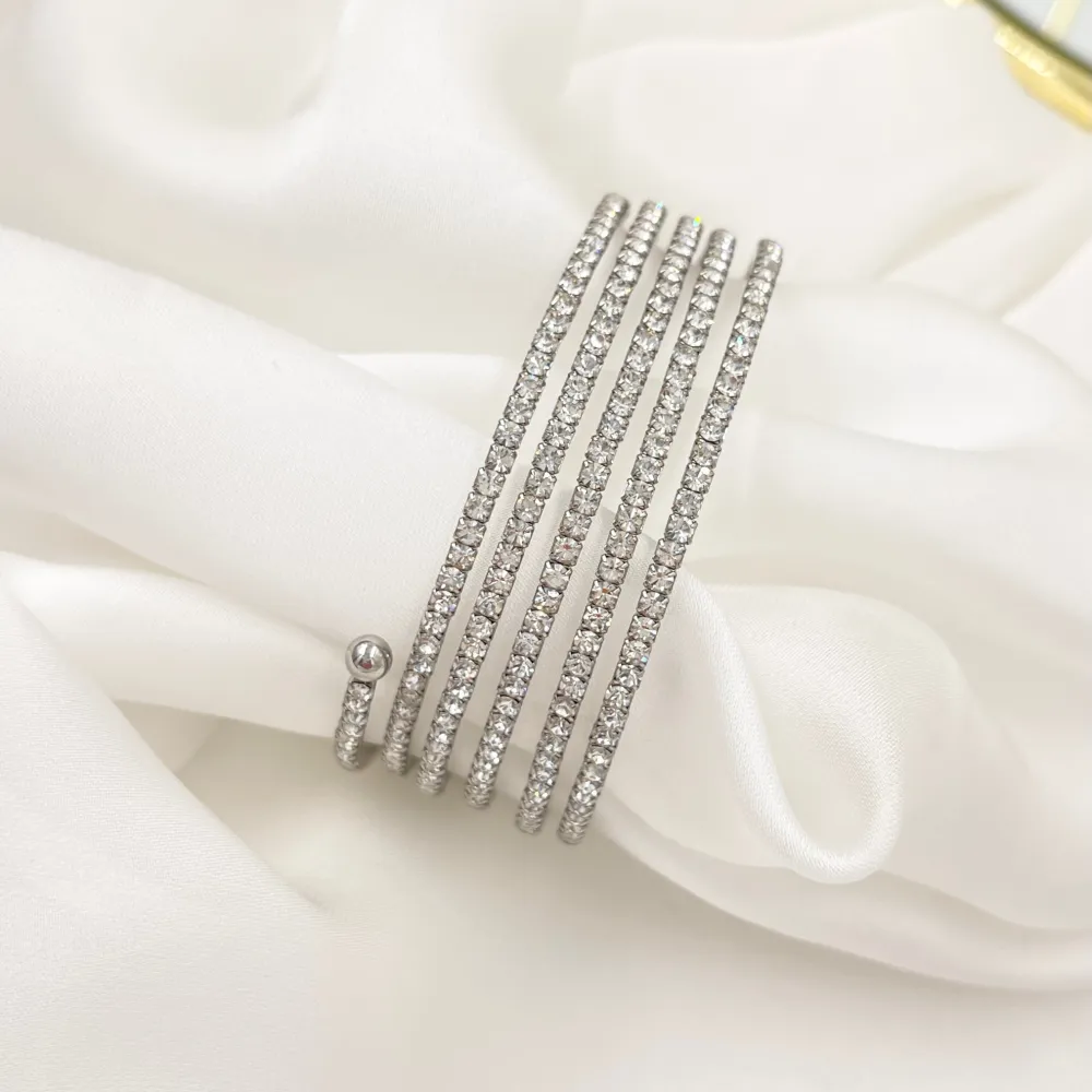 Tennis-Bracciale Rigido in Acciaio - BAR-103-AA3372B