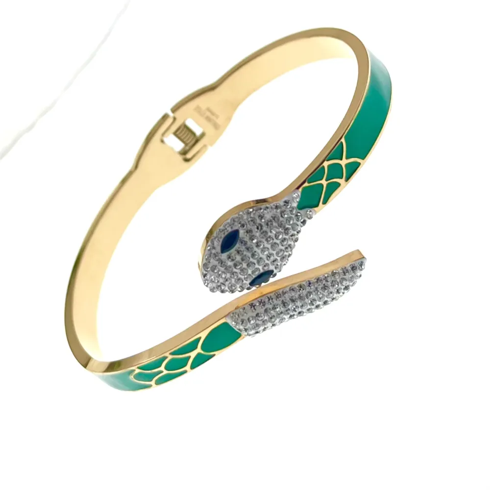 Serpente Smaltato-Bracciale Rigido in Acciaio - BAR-413-2254