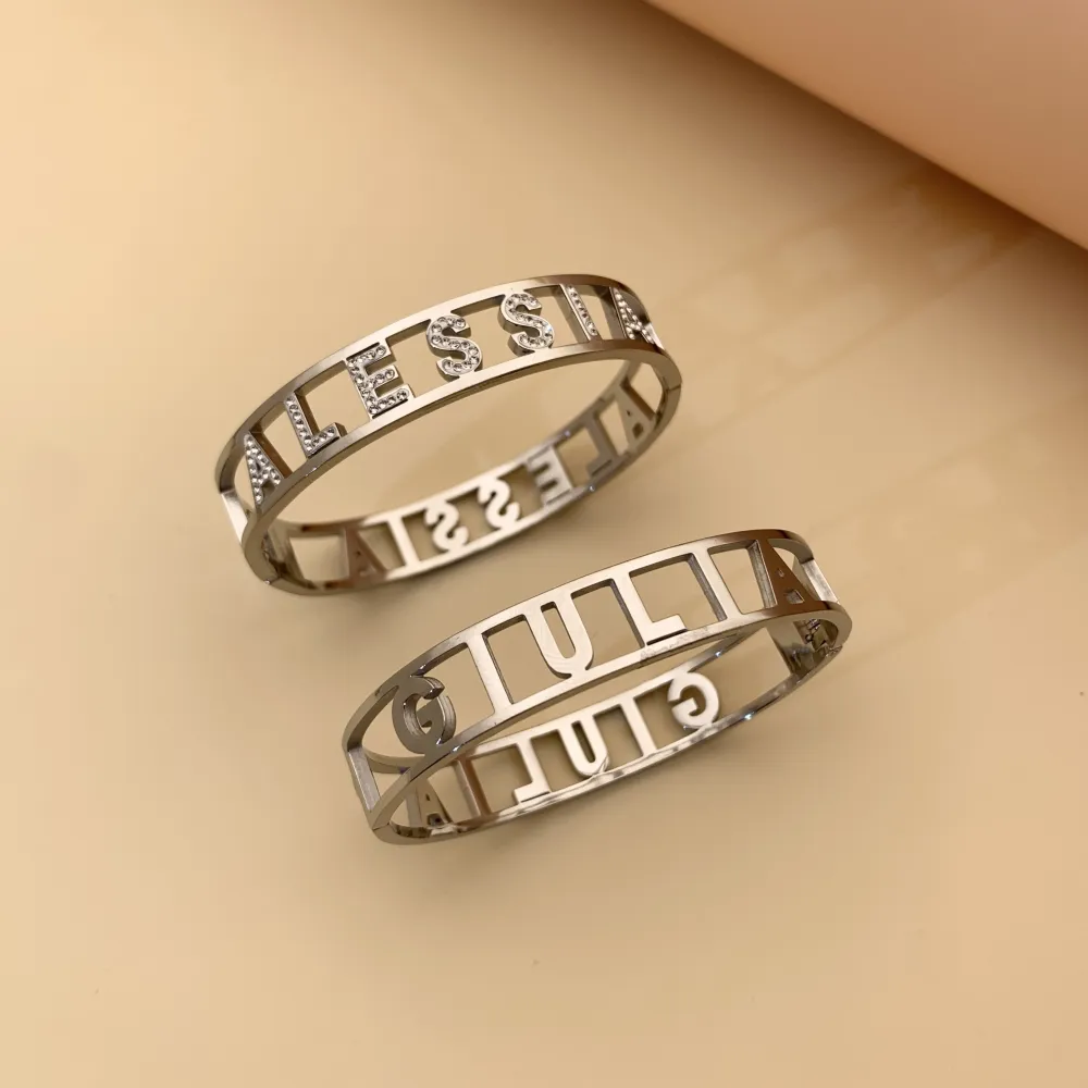 NOME-Bracciale Rigido in Acciaio - BAR413-67