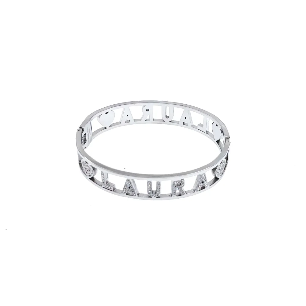 NOME-Bracciale Rigido in Acciaio - BAR413-67