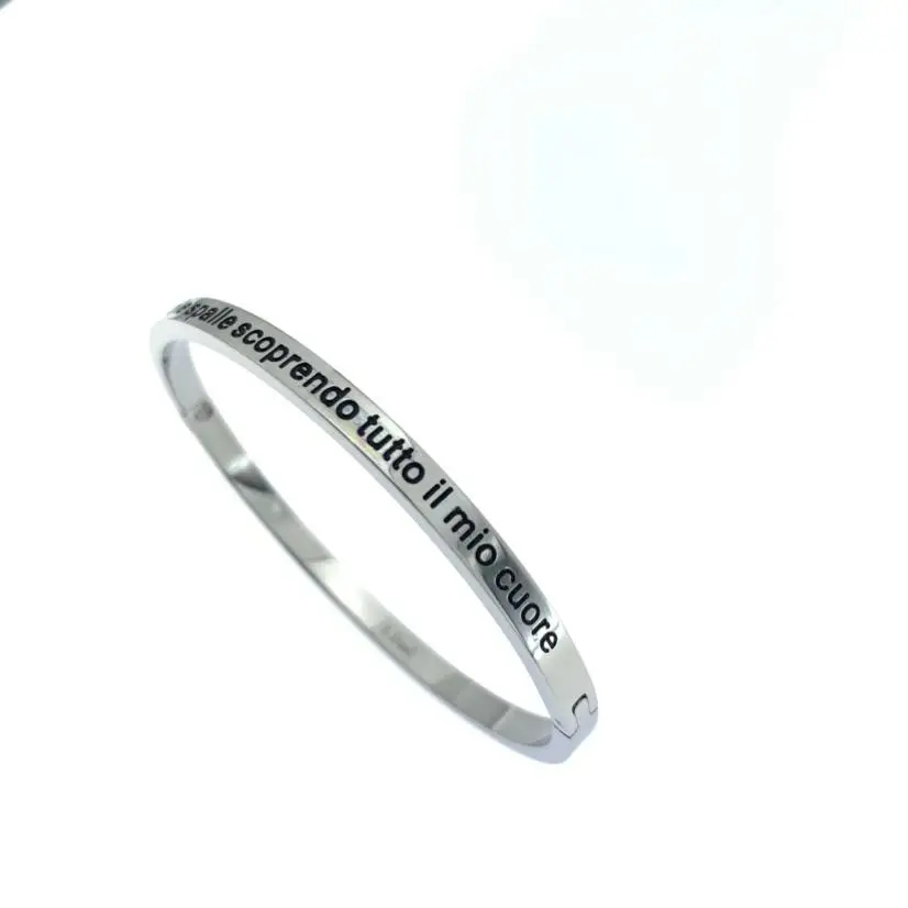 Bracciale rigido con le frasi da 1 a 27-Bracciale in Acciaoo - BAR-413-B60-1
