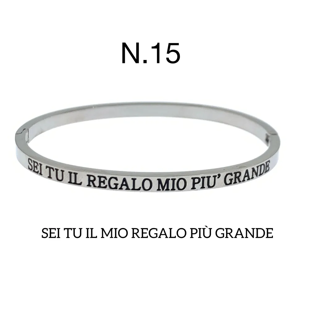 Bracciale a Catena in Acciaio - BAR7751-Scritte da N.1 a 25- Bracciale Rigido in Acciaio