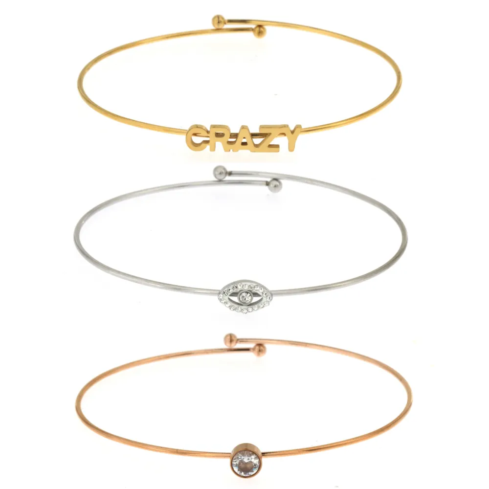 BAR-Set 3pz Bracciali 5409 - Bracciali Rigidi in Acciaio - BAR-Set 3pz Bracciali 5409 - Bracciali Rigidi in Acciaio