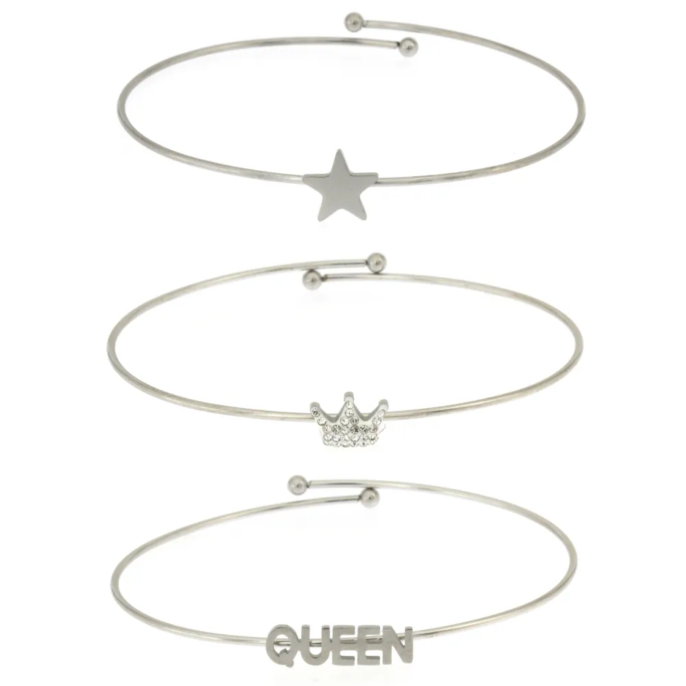 BAR-Set 3pz Bracciali 5409 - Bracciali Rigidi in Acciaio - BAR-Set 3pz Bracciali 5409 - Bracciali Rigidi in Acciaio