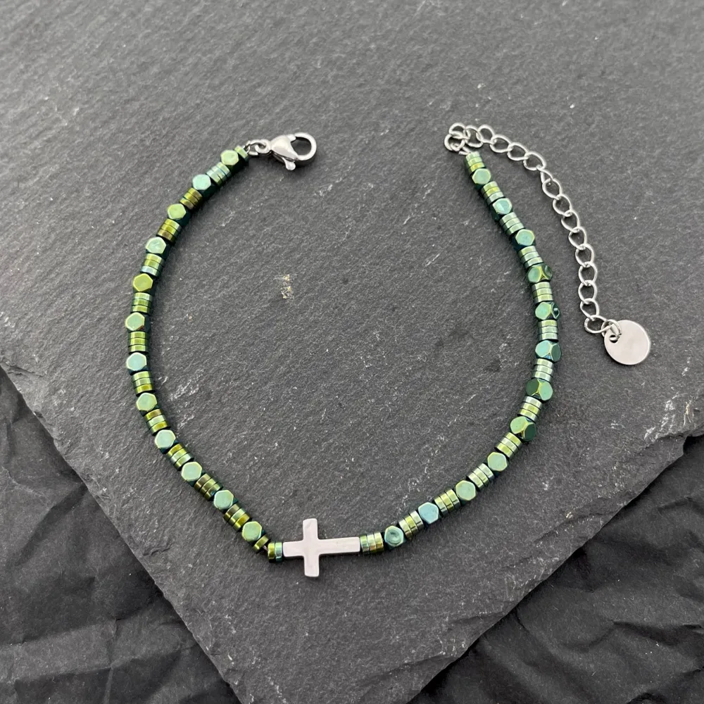 Croce 4mm-Bracciale in Acciaio da Uomo - BAU-103-AA2518B Croce 4mm