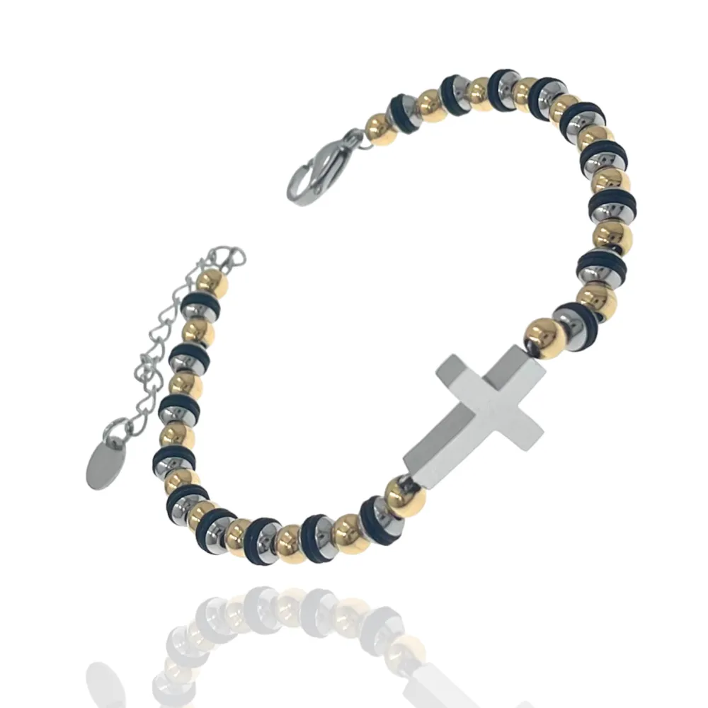 Croce-Bracciale da Uomo in Acciaio - BAU-208-287