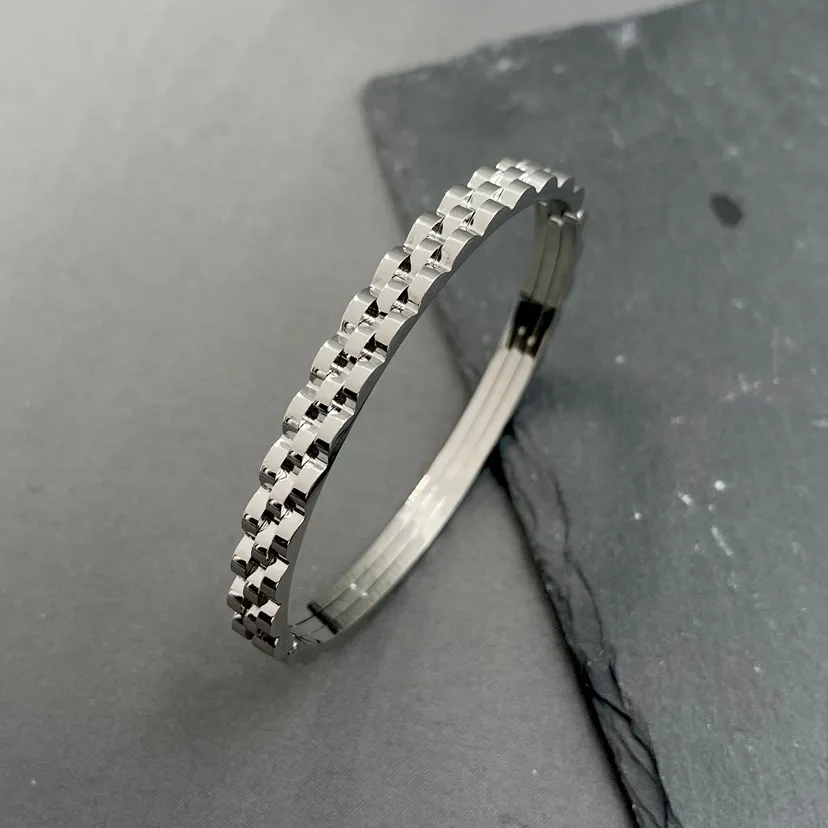 Semplice -Bracciale Rigido in Acciaio da Uomo - BAU-413-1244