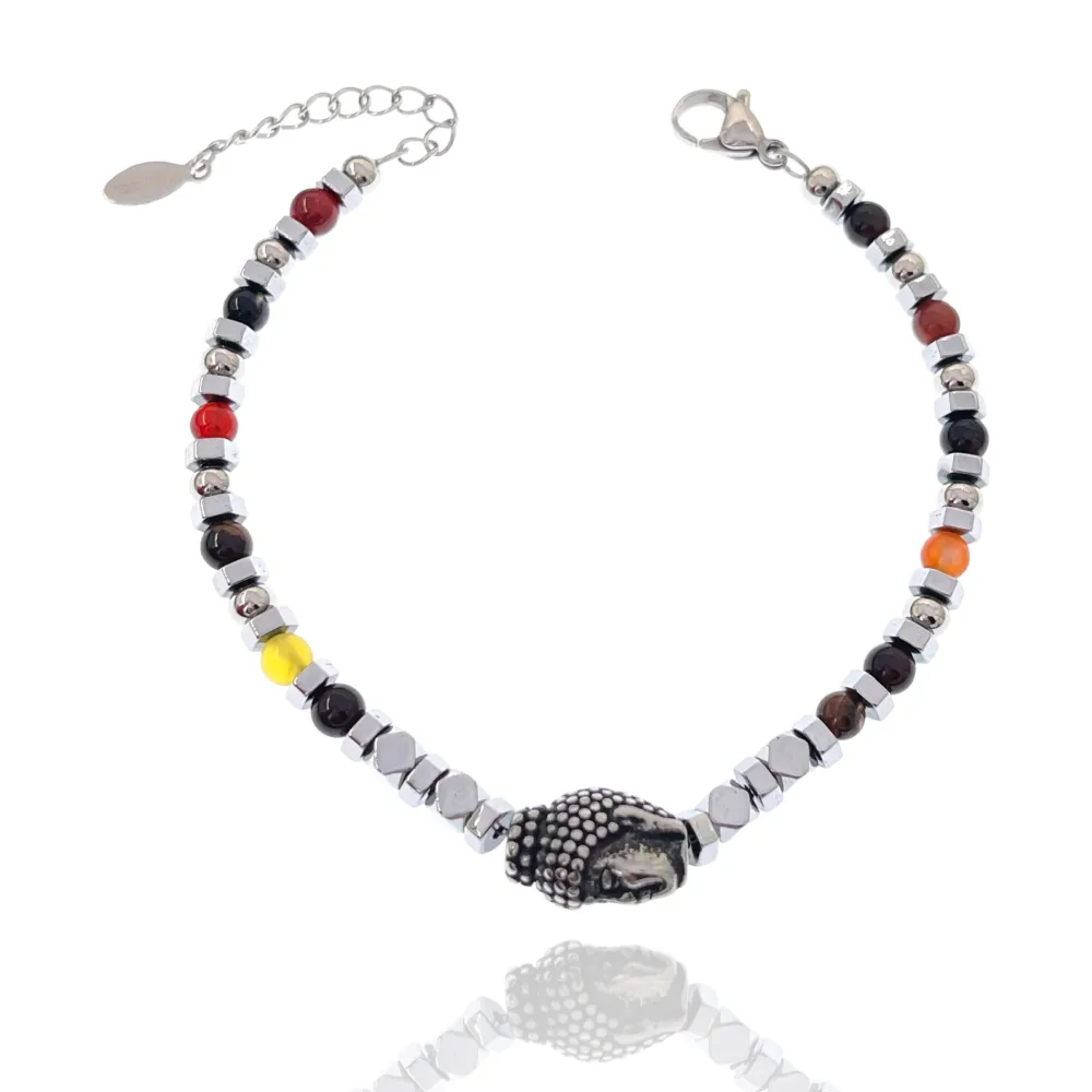 Buddha-Bracciale in Acciaio con Chiusura - BAU-600-274 4mm