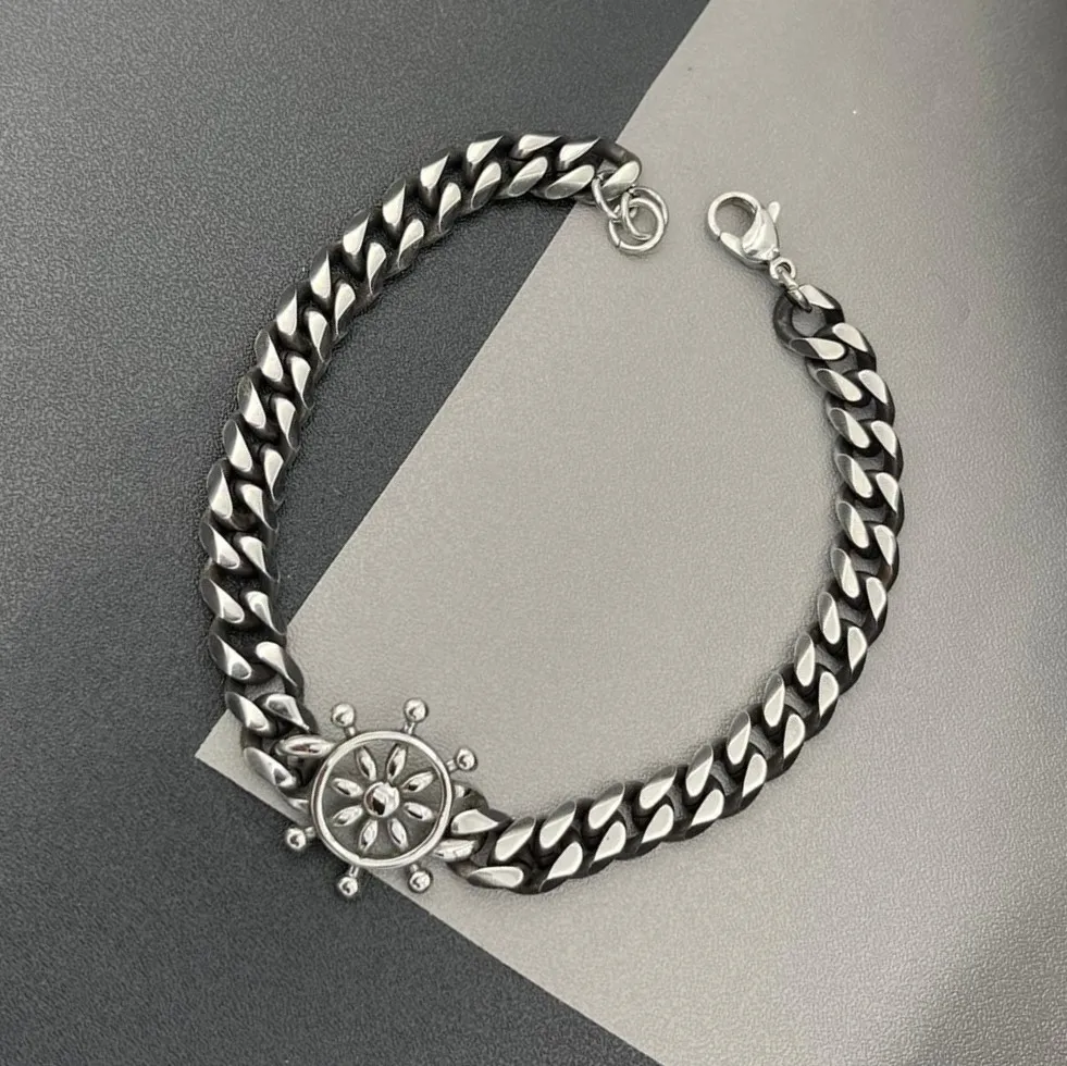 Timone-Bracciale da uomo in Acciaio - BAU-600-A115