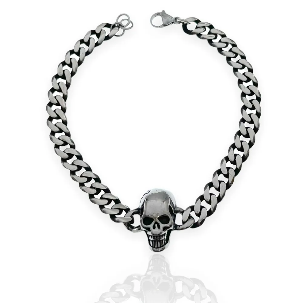 Teschio-Bracciale in Acciaio da Uomo - BAU-600-B110