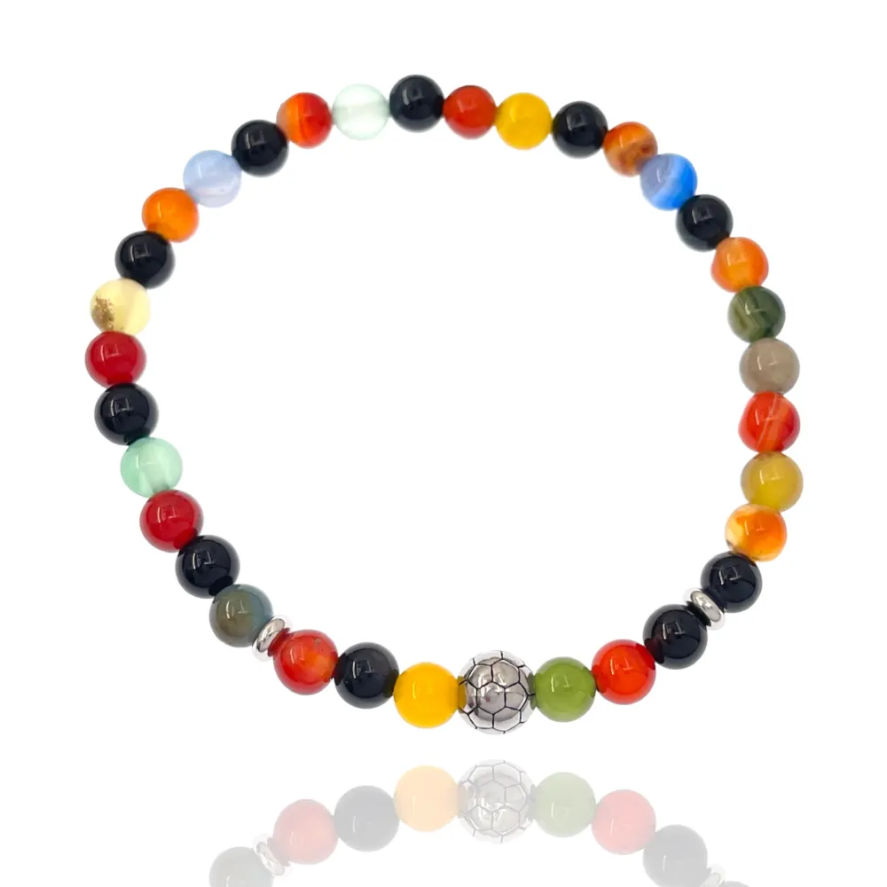 Pallone di Calcio-Bracciale Elastico in Acciaio da Uomo - BAU-600-H222 6mm