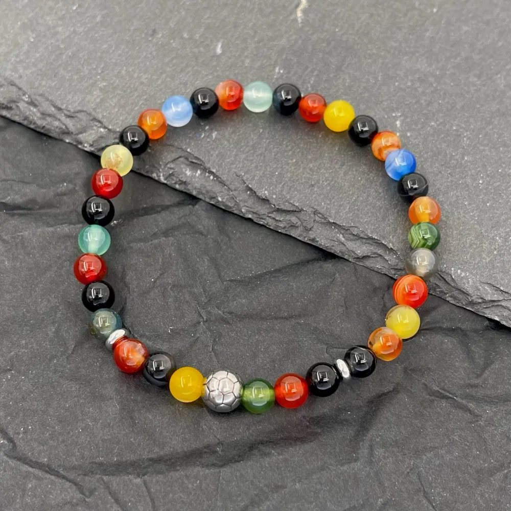 Pallone di Calcio-Bracciale Elastico in Acciaio da Uomo - BAU-600-H222 6mm