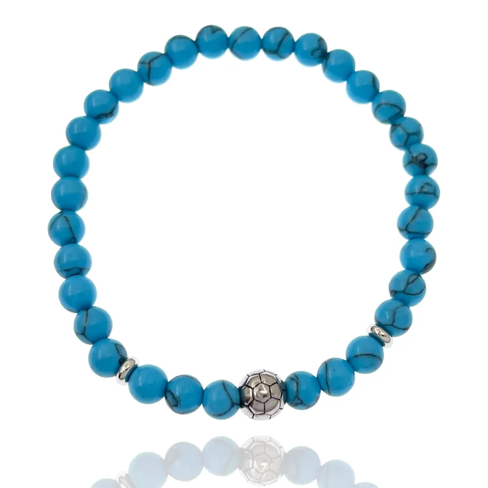 Pallone di Calcio-Bracciale Elastico in Acciaio da Uomo - BAU-600-H222 6mm