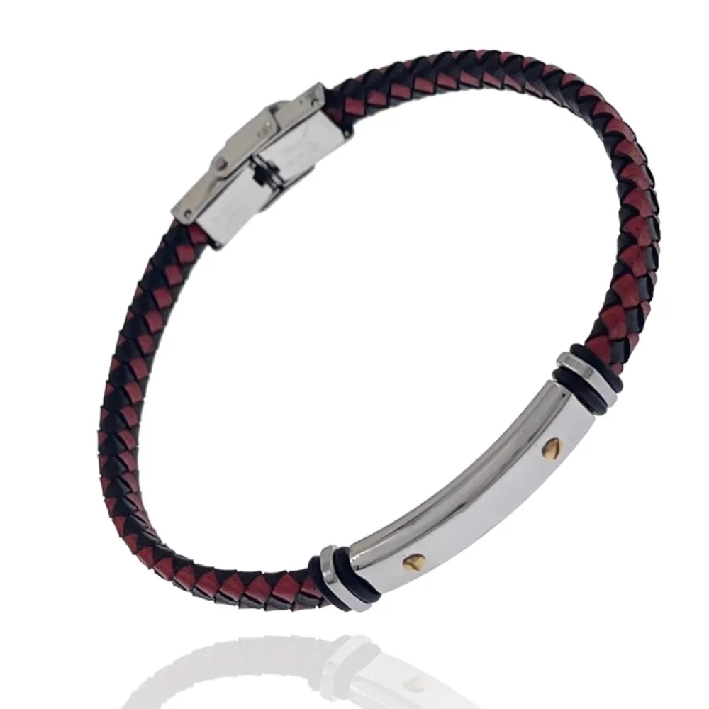 Liscio con Chiodo-Bracciale in Acciaio da Uomo - BAU-600-H256