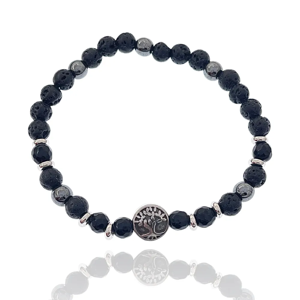 Albero della Vita-Bracciale Elastico in Acciaio da Uomo - BAU-600-H273