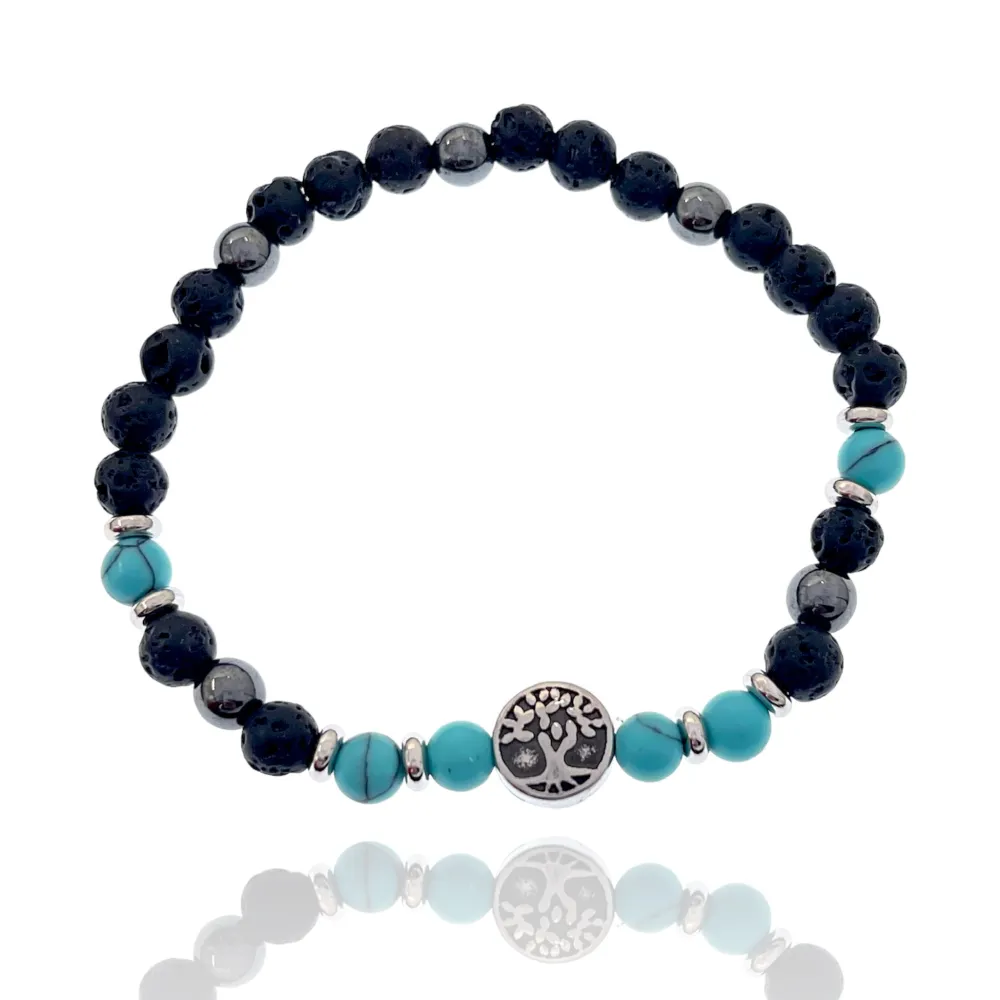 Albero della Vita-Bracciale Elastico in Acciaio da Uomo - BAU-600-H273