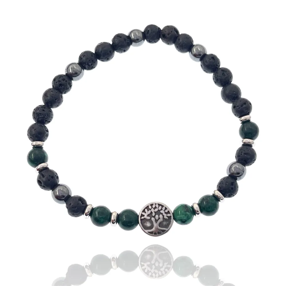 Albero della Vita-Bracciale Elastico in Acciaio da Uomo - BAU-600-H273